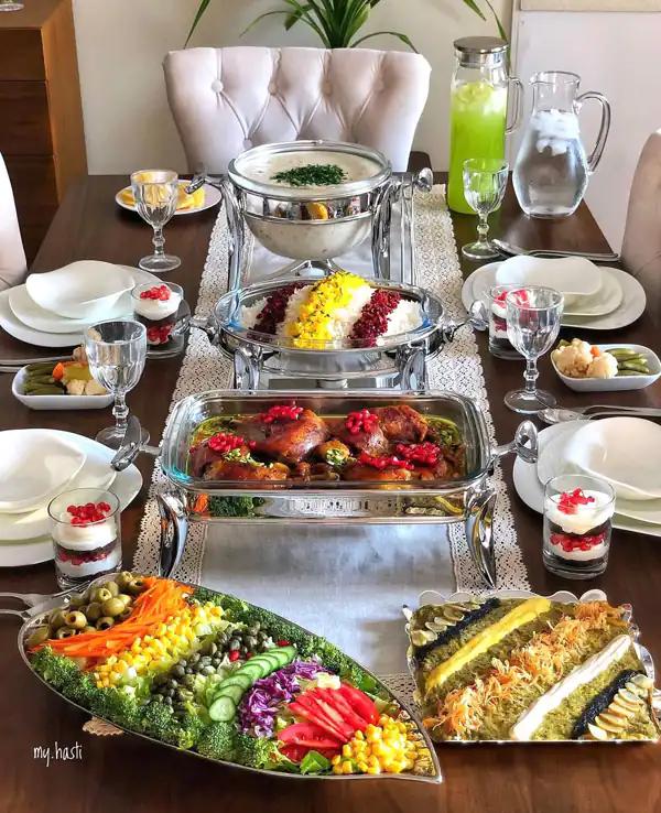 عکس میز شام لاکچری