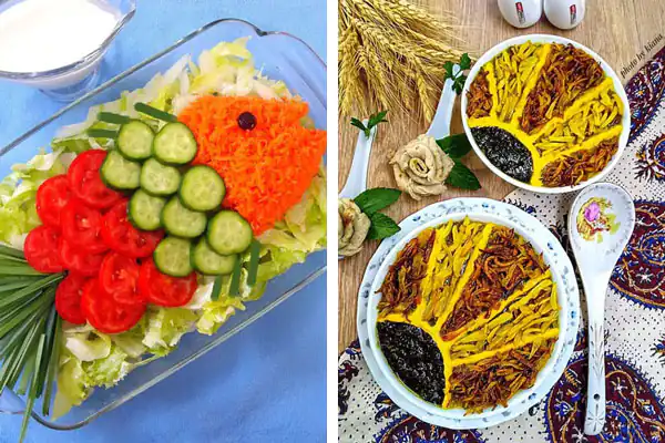 تزیین سالاد کاهو و خیار و گوجه و هویج تزیین سالاد برای مهمانی تزیین سالاد ساده و شیک تزیین سالاد برای مهمانی ساده تزیین سالاد کاهو در ظرف گرد تزیین سالاد کاهو در ظرف مستطیل