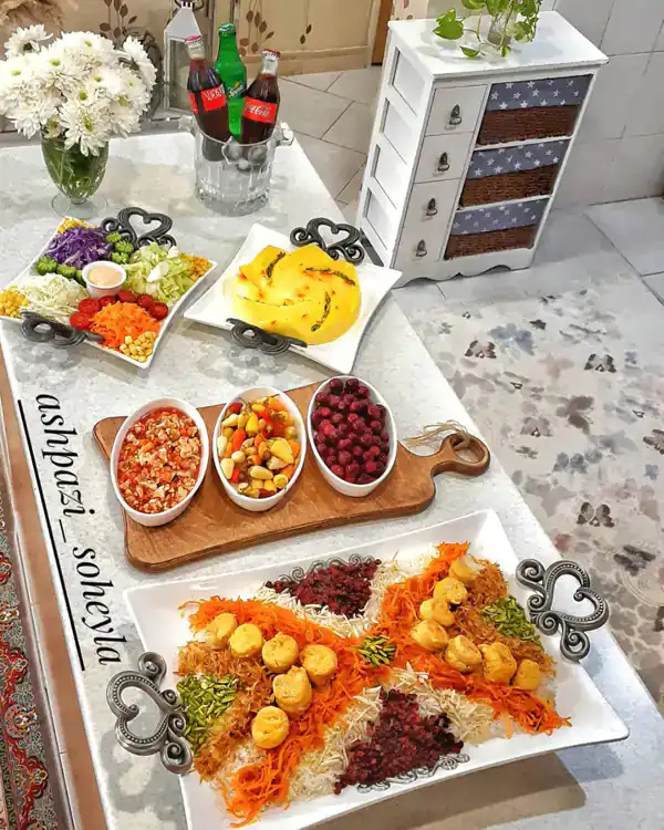 میز پذیرایی شام ساده