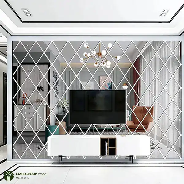 مدل آینه دکوراتیو پشت تلویزیون