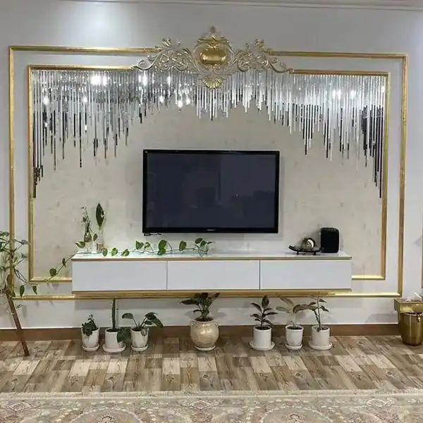 مدل آینه دکوراتیو پشت تلویزیون
