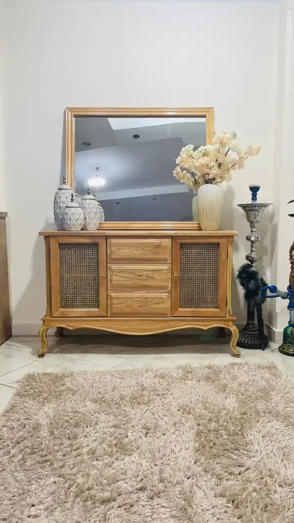 مدل کنسول چوبی حصیری