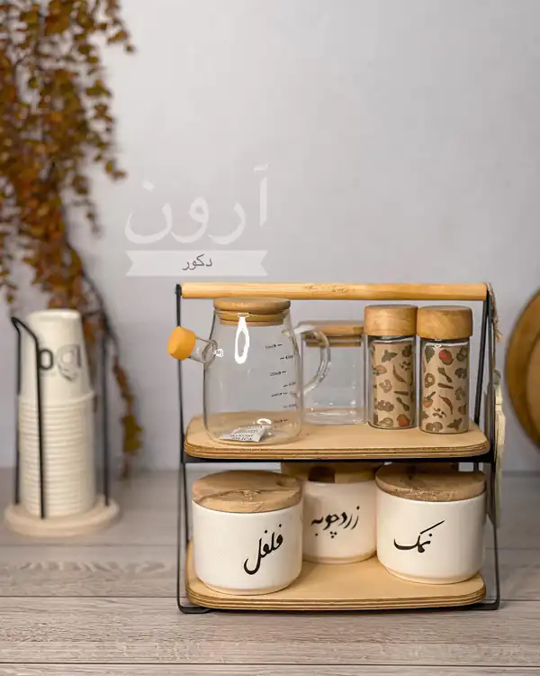 استند آشپزخانه چوب و فلز