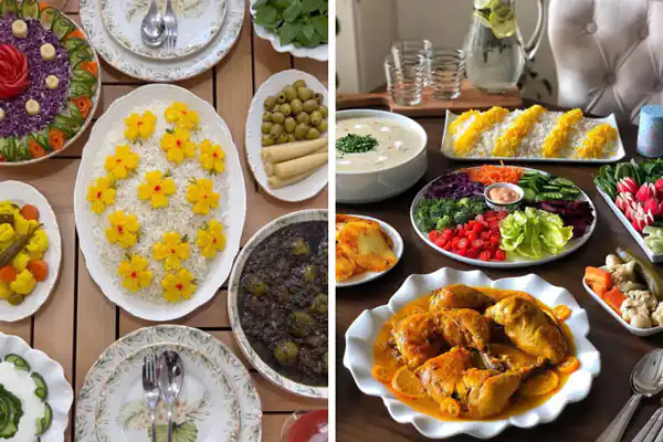 چیدمان میز شام مهمانی تزیین میز مهمانی ساده میز مهمانی عصرانه میز مهمانی لاکچری میز دورهمی ساده میز شام ساده و شیک