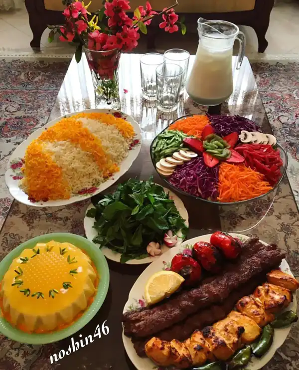 میز شام کباب و جوجه