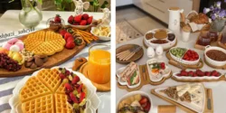 میز صبحانه شیک و لاکچری دونفره + ایده میز صبحانه مهمانی