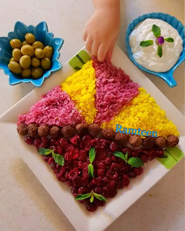 تزیین آلبالو پلو برای مهمانی