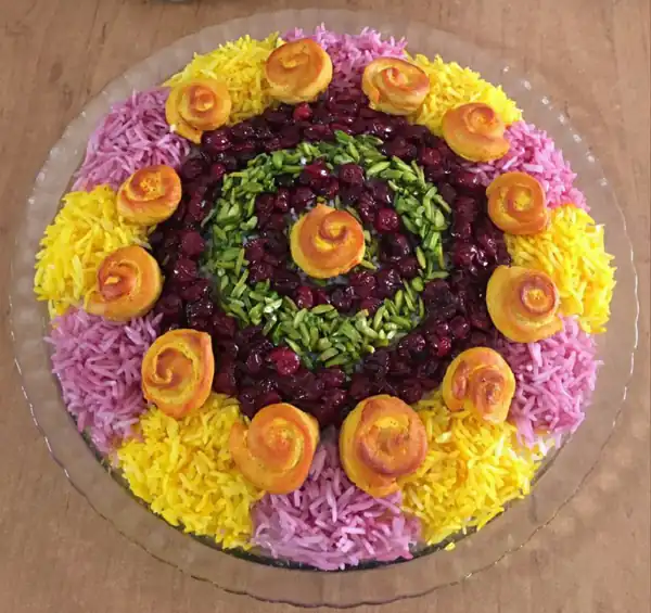 تزیین آلبالو پلو برای مهمانی