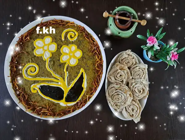 تزیین آش رشته با کشک