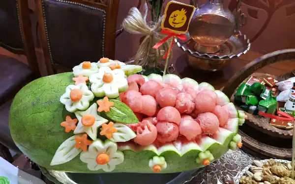 تزیین هندوانه برای شب یلدا