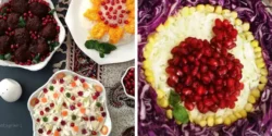 تزیین سالاد با انار و کلم برای خانوم های خوش سلیقه