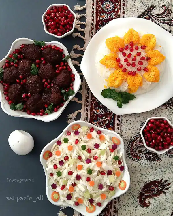 تزیین سالاد با انار