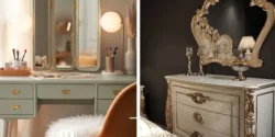 عکس میز آرایش عروس جدید و چوبی با طراحی شیک و مدرن
