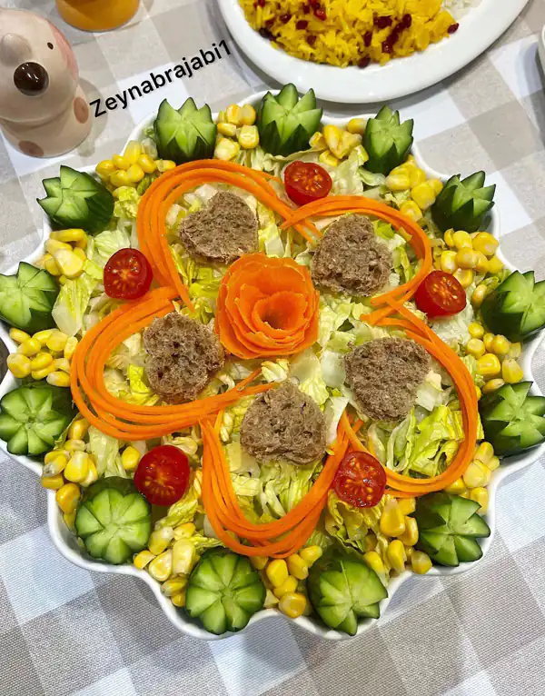 ایده تزیین سالاد فصل ساده و شیک