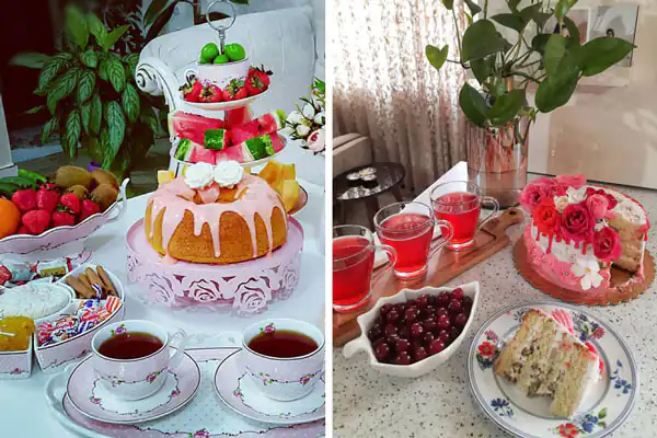 میز عصرانه زمستانی میز عصرانه پاییزی تزیین کیک تزیین سفره مهمانی عروس تزیین کیک خانگی