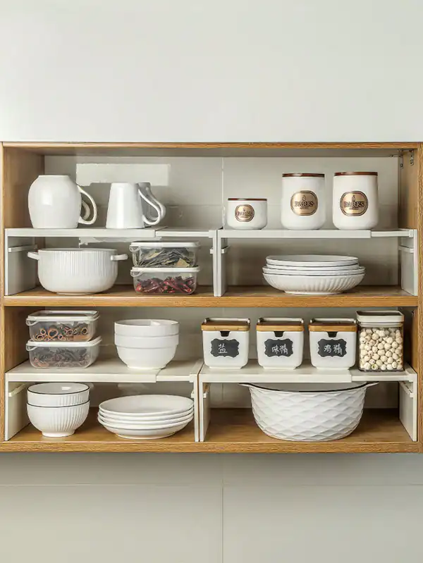 طریقه چیدمان ظروف داخل کابینت