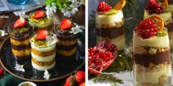 تزیین دسر تک نفره برای یک پذیرایی خاص در مهمانی ها