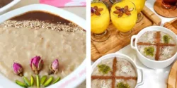 تزیین حلیم با دارچین و روغن برای صبحانه و عصرانه