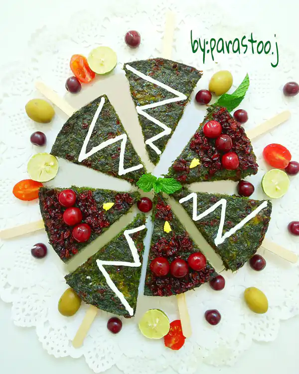 تزیین کوکو سبزی برای مدرسه