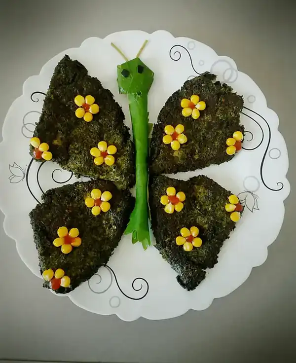 تزیین کوکو سبزی برای مدرسه