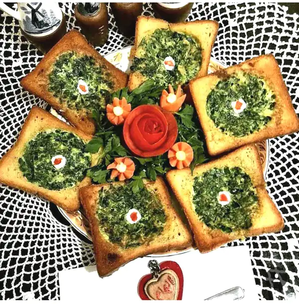 تزیین کوکو سبزی برای مدرسه