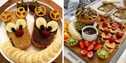 تزیین پنکیک با شکلات و میوه برای مهمانی و تولد