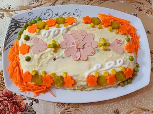 آموزش تزیین سالاد الویه
