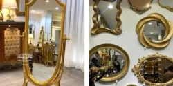 مدل آینه پذیرایی شیک برای دکور دیوارهای ساده خانه