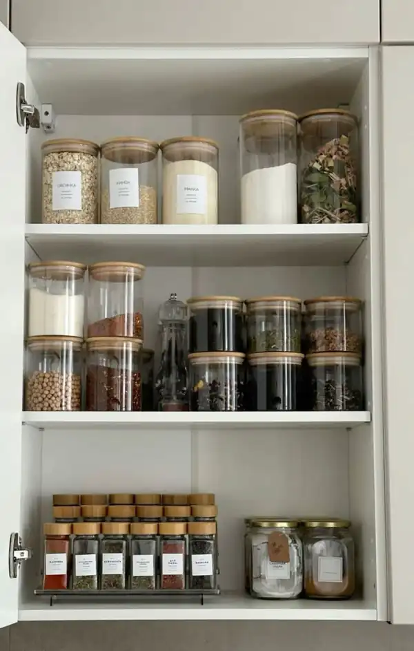 مدل چیدمان داخل کابینت اشپزخانه