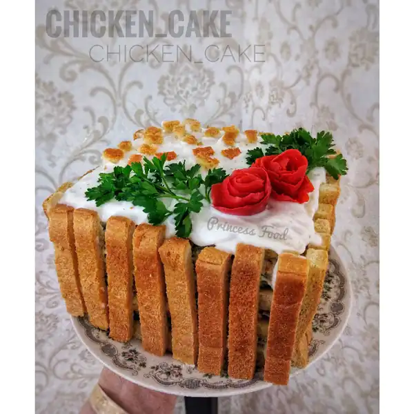 تزیین کیک مرغ گرد