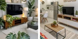 مدل میز تلویزیون با چوب برای خانه های کوچک و آپارتمانی