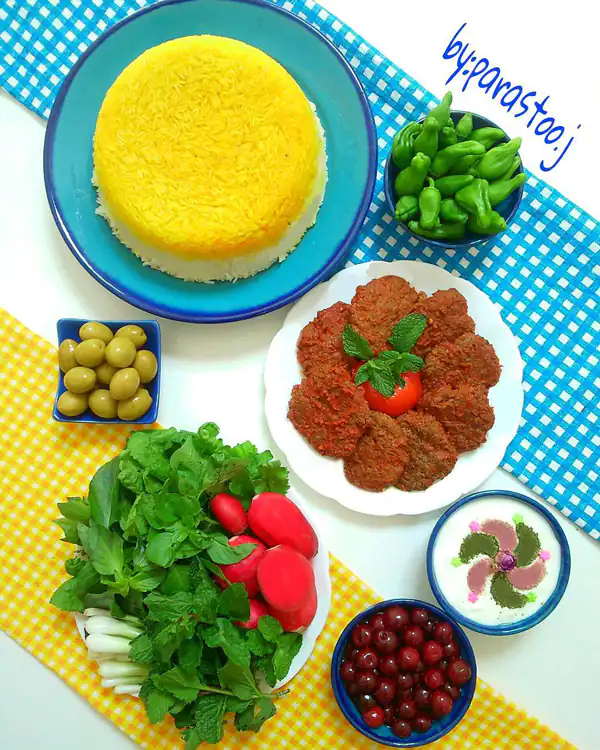تزیین کباب تابه ای