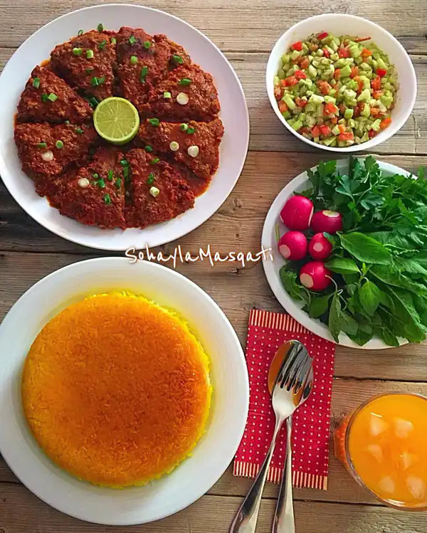 تزیین کباب تابه ای