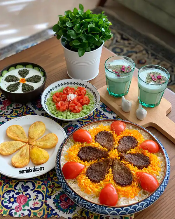 تزیین کباب تابه ای