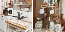 تزیین روی کابینت با وسایل چوبی برای آشپزخانه های ایرانی