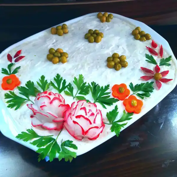 تزیین سالاد الویه برای مهمانی