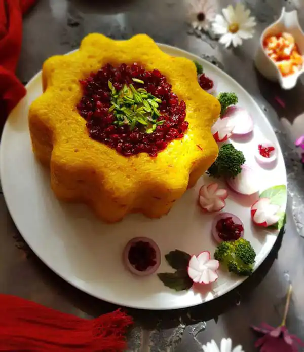 تزیین ته چین مرغ ساده