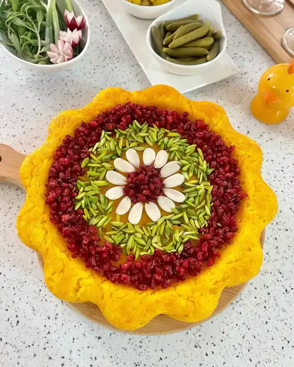 تزیین ته چین مرغ ساده