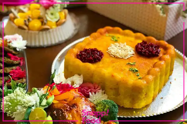 تزیین ته چین مرغ ساده
