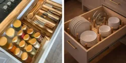 چیدمان کشو کابینت آشپزخانه برای استفاده بهینه از فضا