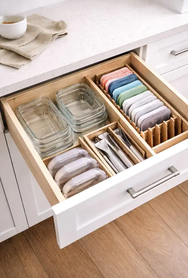 چیدمان کشو کابینت آشپزخانه