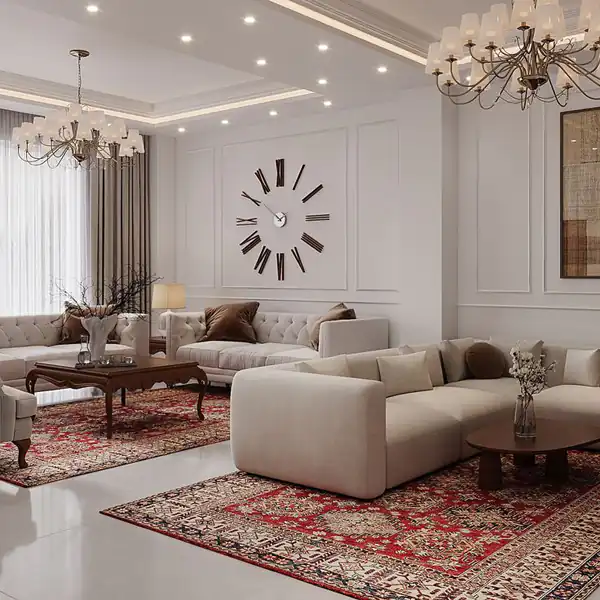 چیدمان مبل برای پذیرایی بزرگ