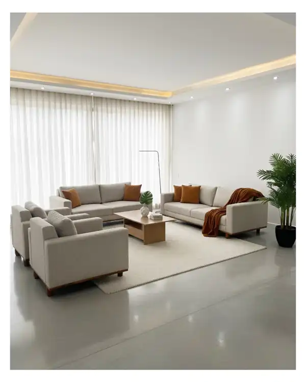 چیدمان مبل برای پذیرایی بزرگ