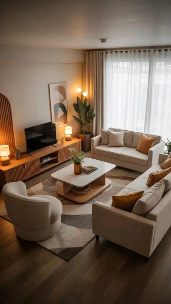 چیدمان مبل تی وی