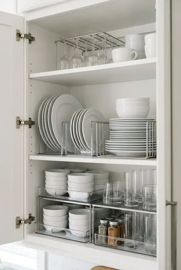 ایده چیدمان داخل کابینت آشپزخانه