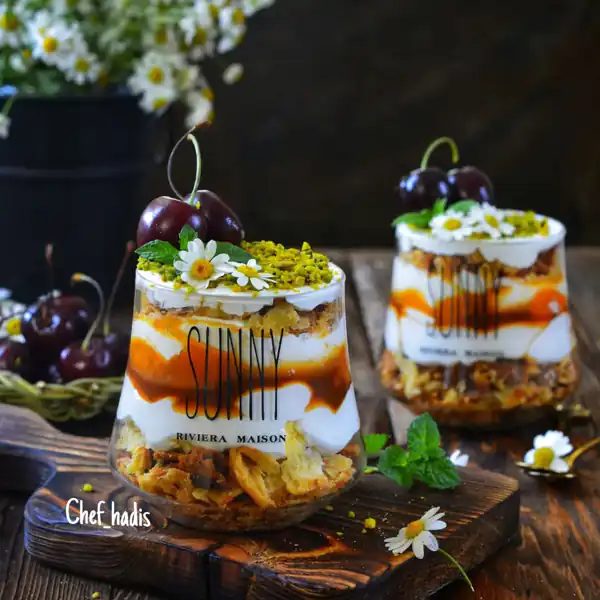 ایده تزیین دسر لیوانی