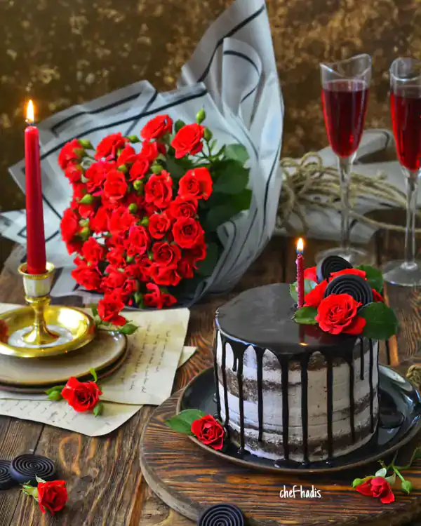 ایده تزیین کیک تولد با گل