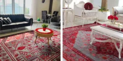 جدیدترین مدل فرش ۱۴۰۵ با رنگ های قرمز و طوسی
