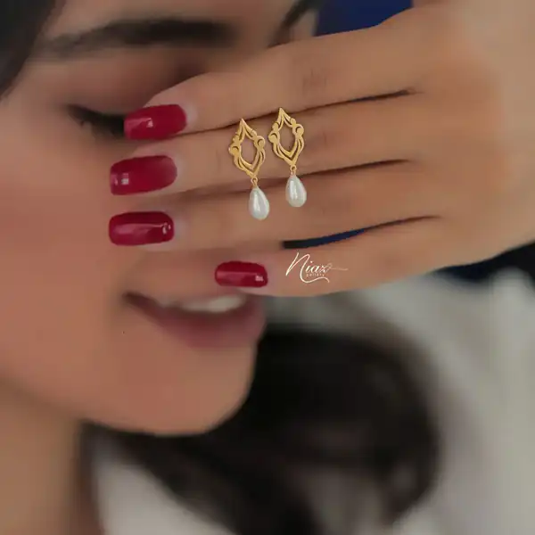 مدل گوشواره طلا با مروارید
