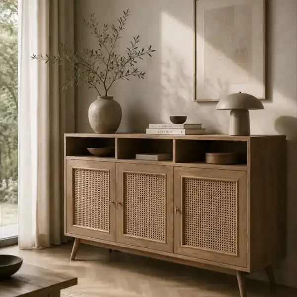 مدل کنسول چوبی حصیری جدید
